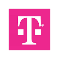 a pink t - mobile logo on a pink background