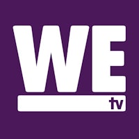 we tv logo on a purple background